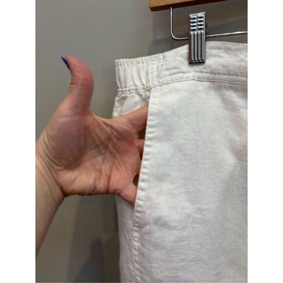 Orvis XL cream lined linen loose fit drawstring elastic waist pants - Picture 4 of 8
